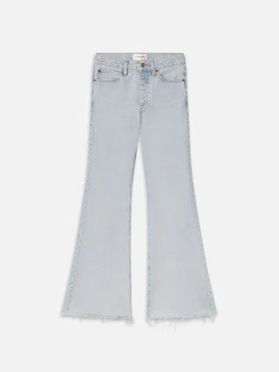 Frame The Lax Frayed High Waist Flare Jeans In Wisp Raw Fray