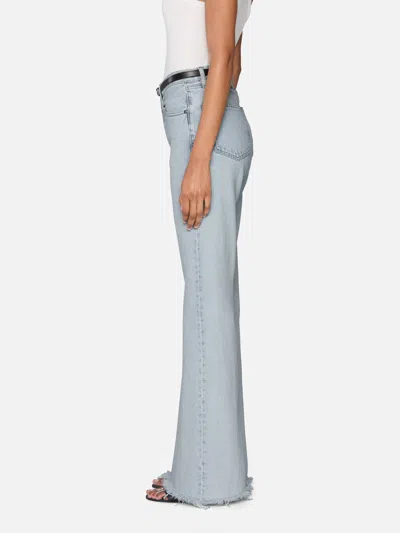 Frame The Lax Frayed High Waist Flare Jeans In Wisp Raw Fray