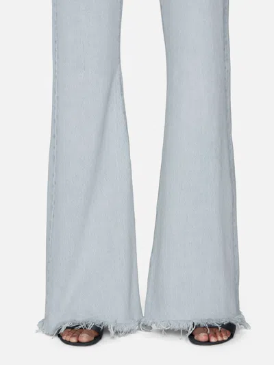 Frame The Lax Frayed High Waist Flare Jeans In Wisp Raw Fray