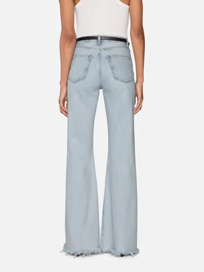Frame The Lax Frayed High Waist Flare Jeans In Wisp Raw Fray
