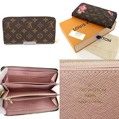 Pre-owned Louis Vuitton Monogram Brown Rose Ballerine Monogram Long Wallet (bi-fold) () In Brown, Rose Ballerine