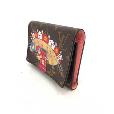 Pre-owned Louis Vuitton Monogram Brown Rose Ballerine Monogram Wallet (tri-fold) () In Brown, Rose Ballerine