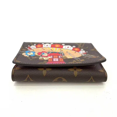 Pre-owned Louis Vuitton Monogram Brown Rose Ballerine Monogram Wallet (tri-fold) () In Brown, Rose Ballerine