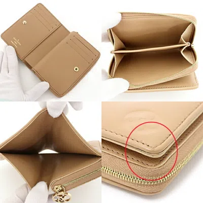 Pre-owned Louis Vuitton Monogram Camel Gold Monogram Leather Bill Wallet (bi-fold) () In Camel, Gold, Monogram