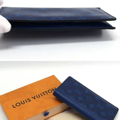 Pre-owned Louis Vuitton Monogram Cobalt Monogram Taigarama Long Wallet (bi-fold) ()