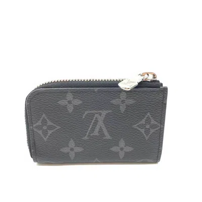 Pre-owned Louis Vuitton Monogram Eclipse Black Gray Monogram Eclipse Coin Purse/coin Case () In Black, Gray