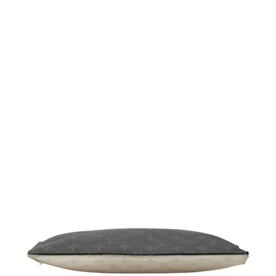Pre-owned Louis Vuitton Monogram Eclipse Black Monogram Eclipse White Pvc Leather Clutch Bag Pochette (pre-own In Black, Monogram Eclipse, White