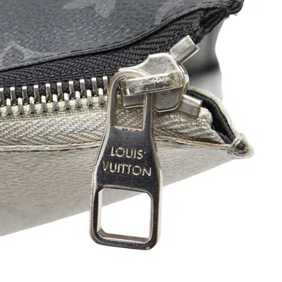 Pre-owned Louis Vuitton Monogram Eclipse Black Monogram Eclipse White Pvc Leather Clutch Bag Pochette (pre-own In Black, Monogram Eclipse, White