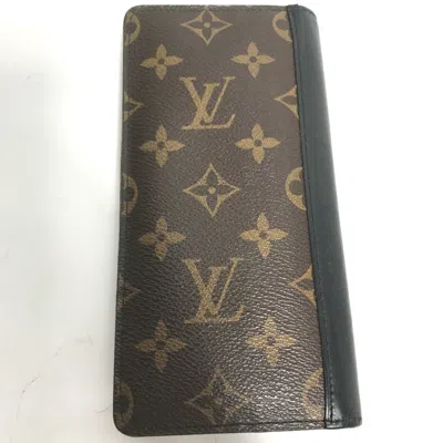 Pre-owned Louis Vuitton Monogram Macassar Black Brown Monogram Monogram Long Wallet (bi-fold) () In Black, Brown, Monogram