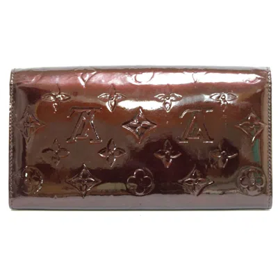 Pre-owned Louis Vuitton Monogram Vernis Amarante Purple Monogram Vernis Long Wallet (bi-fold) () In Amarante, Purple