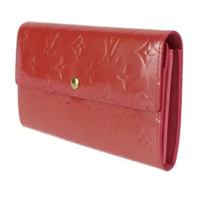 Pre-owned Louis Vuitton Monogram Vernis Framboise Gold Monogram Vernis Long Wallet (bi-fold) () In Framboise, Gold