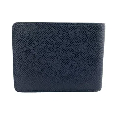 Pre-owned Louis Vuitton Navy Leather Bill Wallet (bi-fold) ()