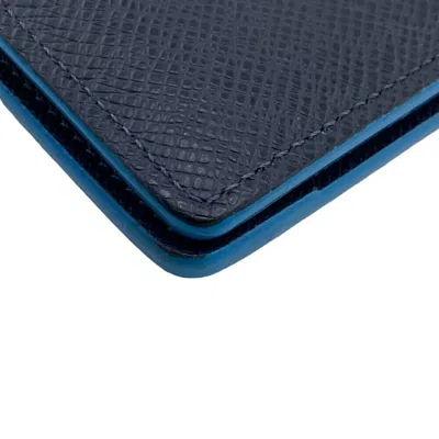 Pre-owned Louis Vuitton Navy Leather Bill Wallet (bi-fold) ()