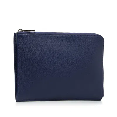 Pre-owned Louis Vuitton Navy Leather Clutch Bag ()