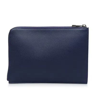 Pre-owned Louis Vuitton Navy Leather Clutch Bag ()