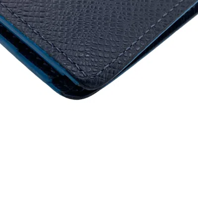Pre-owned Louis Vuitton Navy Leather Bill Wallet (bi-fold) ()
