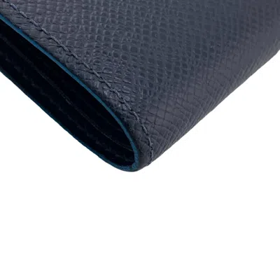 Pre-owned Louis Vuitton Navy Leather Bill Wallet (bi-fold) ()