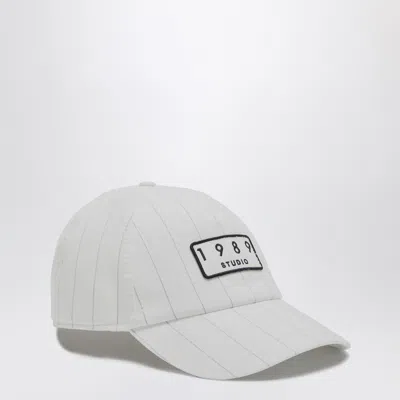 1989 Studio Logo Patch Striped Baseball Cap In Gray