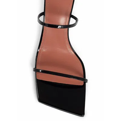 Amina Muaddi Black Patent Calf Leather Maya Sandals