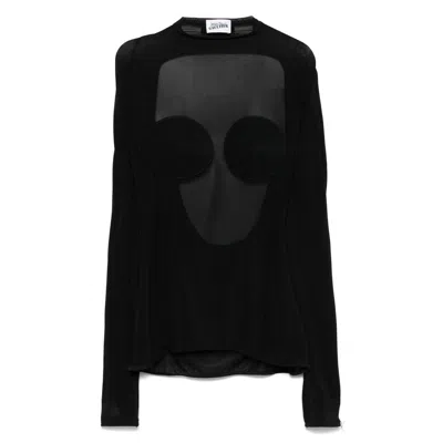 Jean Paul Gaultier Light Jersey Backless Top With Covered Cup Detail In Black