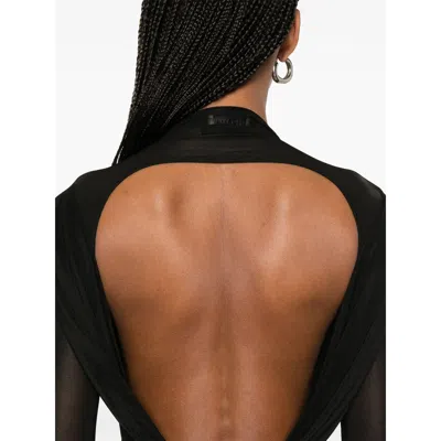 Jean Paul Gaultier Light Jersey Backless Top With Covered Cup Detail In Black