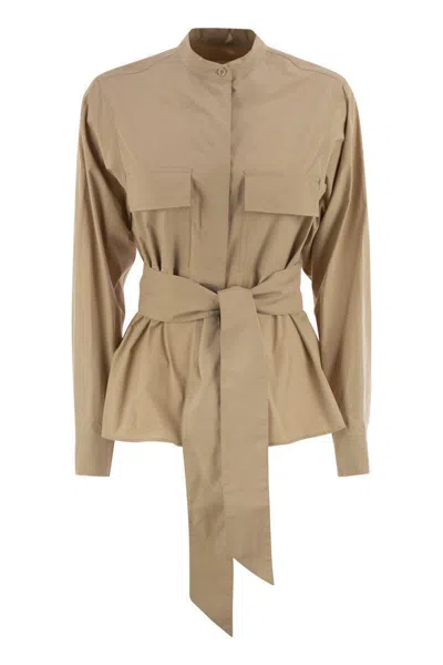 Shop Weekend Max Mara Artu1234 - Cotton Poplin Jacket In Beige