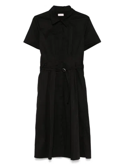 Liu •jo Liu Jo Midi Black Dress With Classic Shirt Design In Black