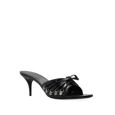 Balenciaga Black Lamb Leather Stiletto Heel Sandals