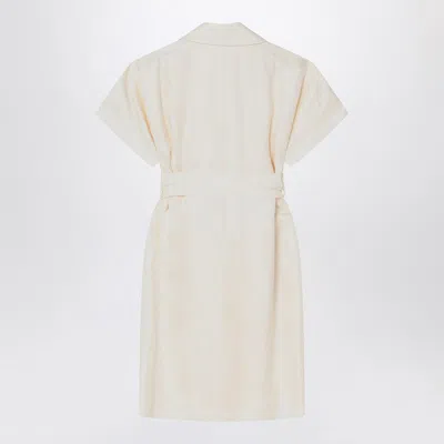 Burberry Trench Dress Viscose Belted Double-breasted Epaulettes In Neutral