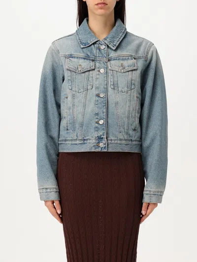 Victoria Beckham Padded Denim Jacket In Blue