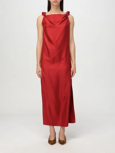 Loulou Studio Red Midi Dress In Silk In Red