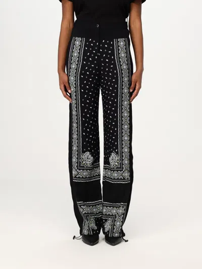 Pinko Trousers Wide Leg Patterned Design In Black