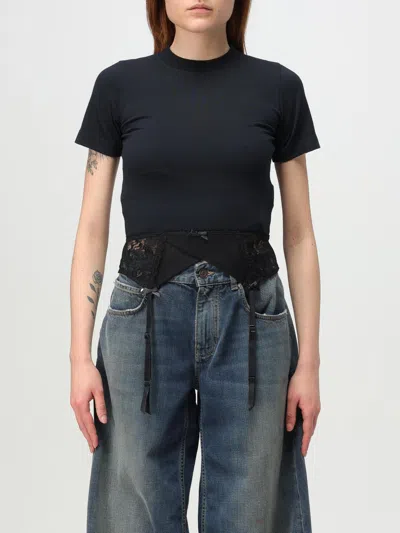 Balenciaga Faded Lingerie T-shirt In Black