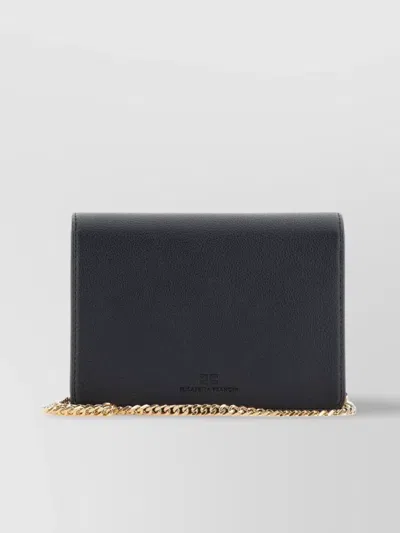 Elisabetta Franchi Borsa A Tracolla Nera Piccola Con Placca Logo