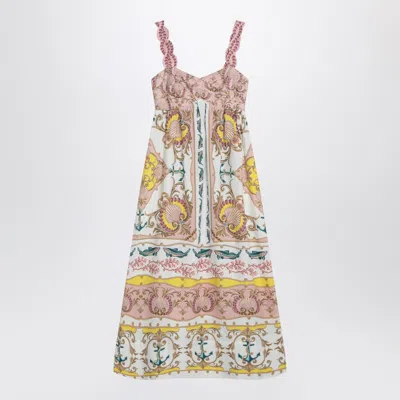 Farm Rio Linen-blend Dress With Nautical Print