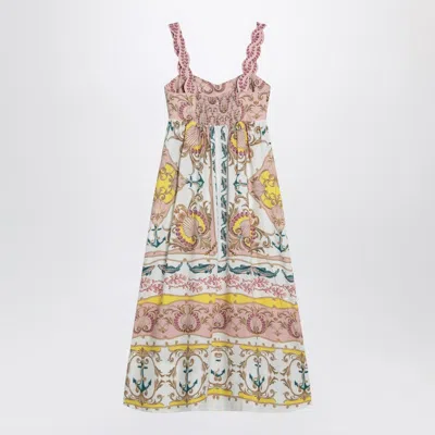 Farm Rio Linen-blend Dress With Nautical Print