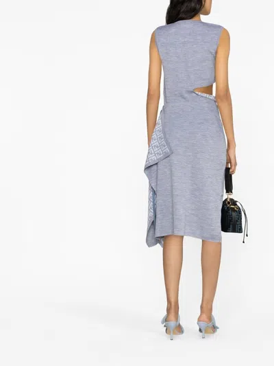 Fendi Sleeveless Wool Top With Unique Cut-out Detail In Gray