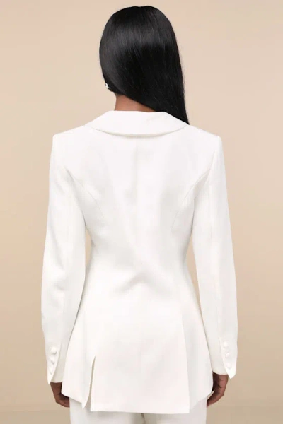 Elliatt Florence Ivory Button-front Blazer In Ivory