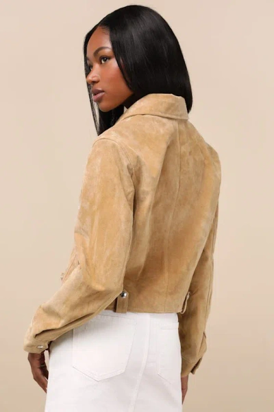 Blanknyc Cinnamon Crunch Jacket Camel Suede In Brown