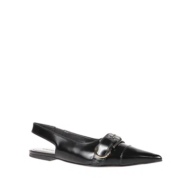 Givenchy Women Voyou Leather Slingback Flats In Black