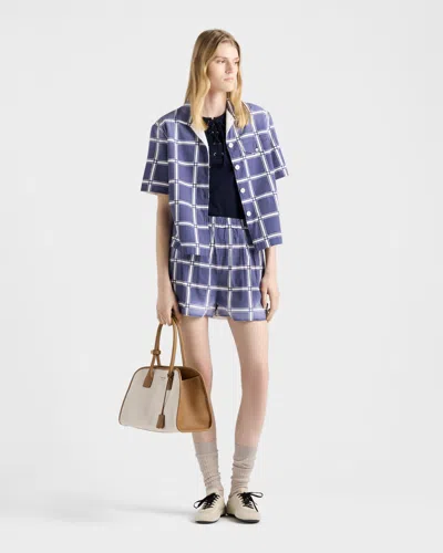 Prada Lace-up Detail Tank Top In Blue