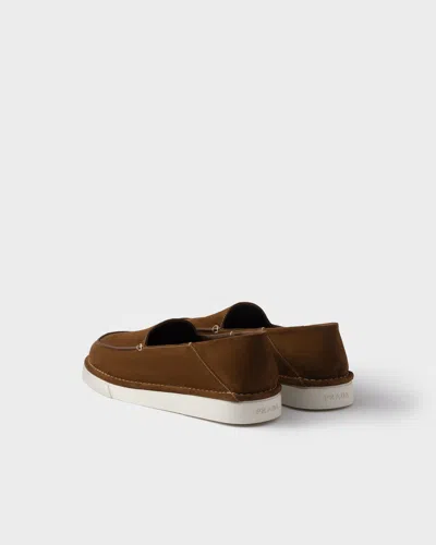 Prada Suede Slip-ons In Kakaobraun