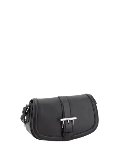 Alexander Mcqueen Mini T-bar Leather Shoulder Bag In Black