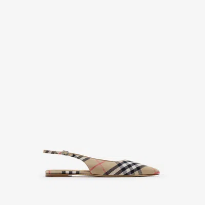 Burberry Check Birdie Slingback Ballerina Flats Women In Multi