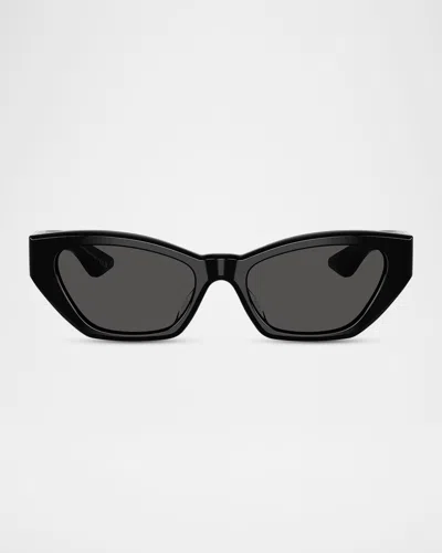 Khaite 1961c Acetate Cat-eye Sunglasses In Black