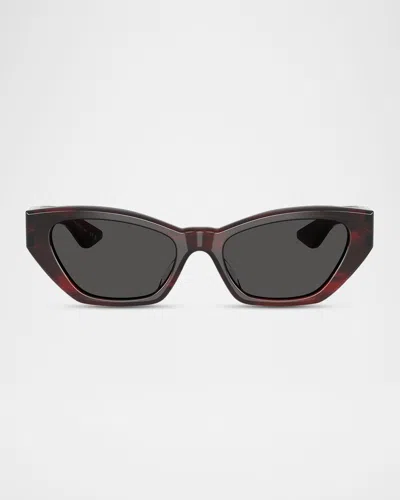 Khaite 1961c Acetate Cat-eye Sunglasses In Grey