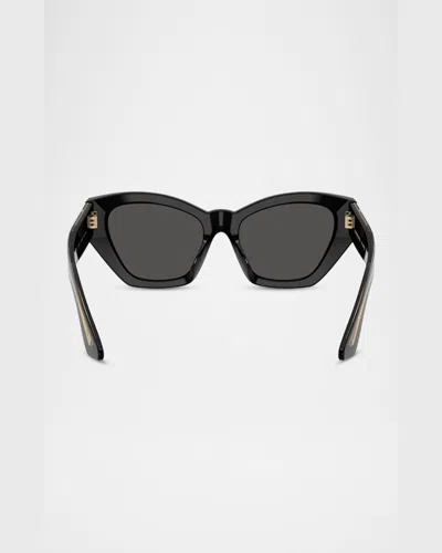 Khaite 1961c Acetate Cat-eye Sunglasses In Black