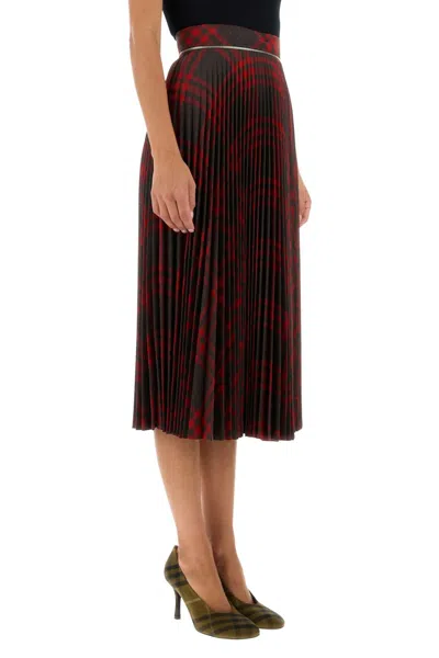 Burberry Embroidered Jersey Skirt In Red
