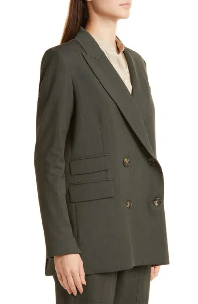 Twp Oversize Double Breasted Stretch Wool Blazer In Military