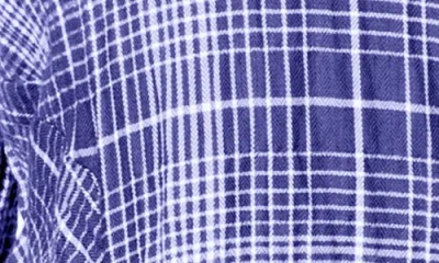 Foxcroft Cici Plaid Non-iron Cotton Blend Tunic In Indigo